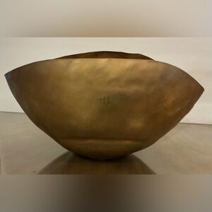 Eclectic by Tom Dixon Bash Vessel Bowl Large 15.5”x10.25x8.5” Handmade Brass